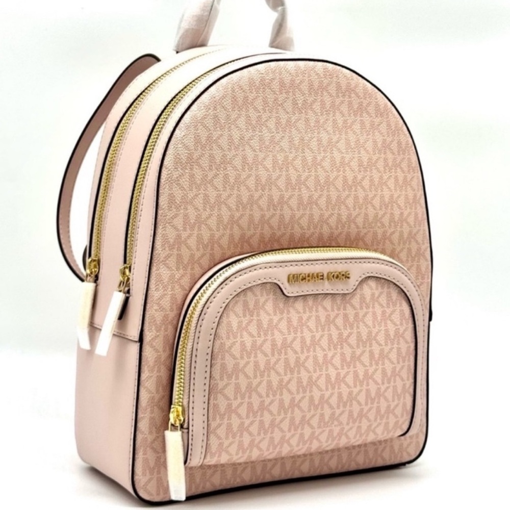 Michael Kors Jaycee Medium Signature Logo Backpack Powder Blush